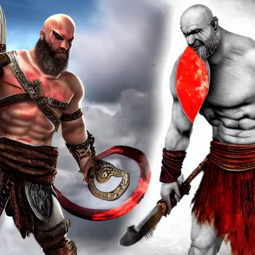 Image similar to benjamin netanyahu as kratos from god of war