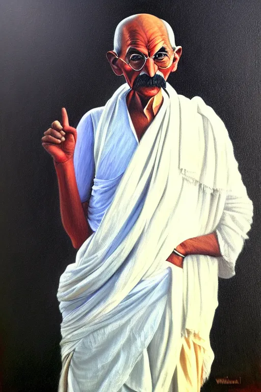 Image similar to full body portrait of donald trump as mahatma gandhi, oil on canvas by william sidney mount, hindu art, great soul, irish folk, trending on artstation