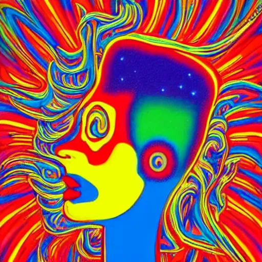 Image similar to a third eye is exploding open:: beautiful plumes of technicolor noise erupt from his head:: hypermaximalism, trippy visuals, lsd, dmt, psychedelic pop art poster:: peter max, james jean