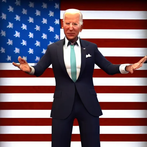 Image similar to joe biden as a new, playable character in valorant. rendered in unreal engine 5, in the style of valorant.