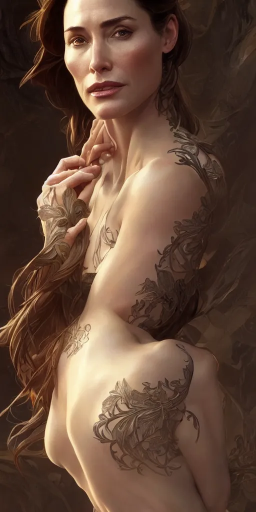 Prompt: Claire Forlani, intricate, highly detailed, digital painting, artstation, concept art, smooth, sharp focus, illustration, Unreal Engine 5, 8K, art by artgerm and greg rutkowski and alphonse mucha