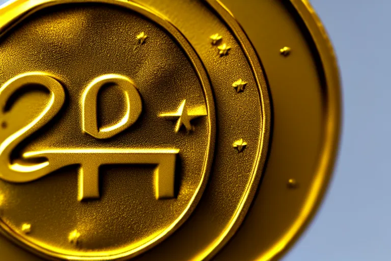 Image similar to a macro shot of a one euro coin. super realistic 8 k render of a elegant, cinematic composition