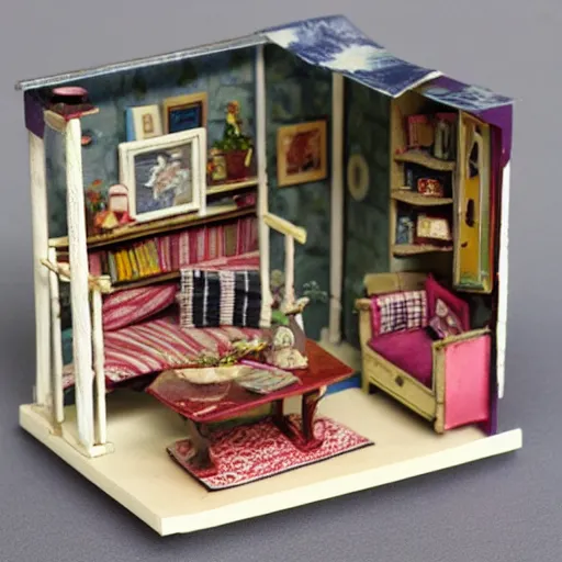 Image similar to photo of miniature doll house diorama