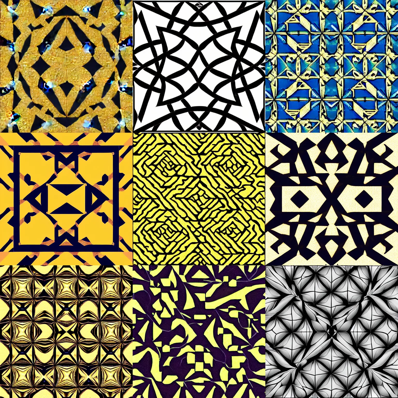 Prompt: seamless texture, symmetry, geometric pattern by Mc Escher, math, phi, tesselation, golden ratio, fibonacci pattern
