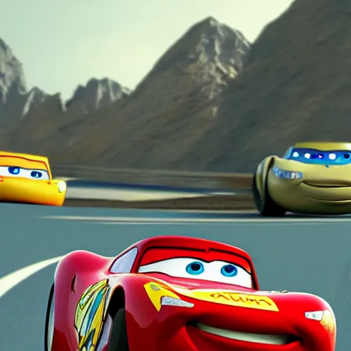 Prompt: Flash McQueen in Cars (2005)