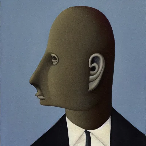 Image similar to a painting of a man wearing striped shirt, a surrealist painting by gertrude abercrombie. surrealism, dark, low contrast, featured on pixiv, precisionism, surrealist, art on instagram, detailed painting