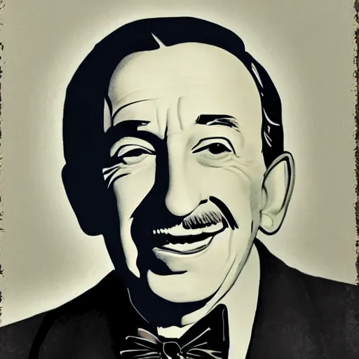 Prompt: a portrait of walt disney in the style of le closier