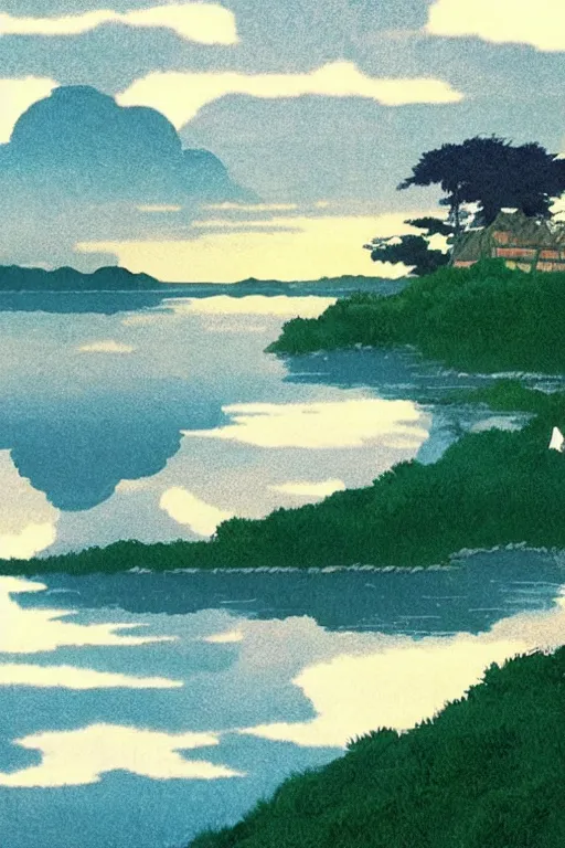 Image similar to beautiful water, lake, studio ghibli still,