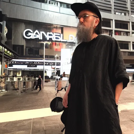 Prompt: gandalf hypebeast in hong kong