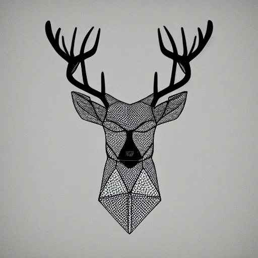 Prompt: geometric polygon deer illustration, vibrant