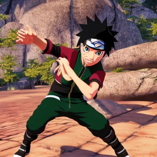 Image similar to naruto shippuden jonin exams rock lee, unreal engine, 8 k, ultra realistic, ultra detail