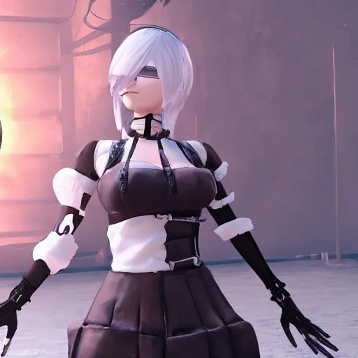 Image similar to Walter White as 2B from Nier Automata, Nier Automata, Screenshot