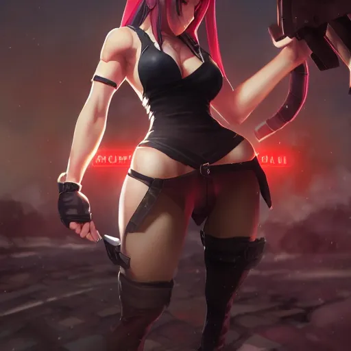 Image similar to full body shot of tifa lockhart by WLOP, rossdraws, Logan Cure, Mingchen Shen, BangkuART, sakimichan, yan gisuka, JeonSeok Lee, zeronis, Chengwei Pan on artstation