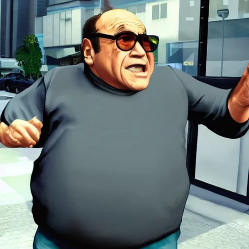 Prompt: danny devito, gta v concept art