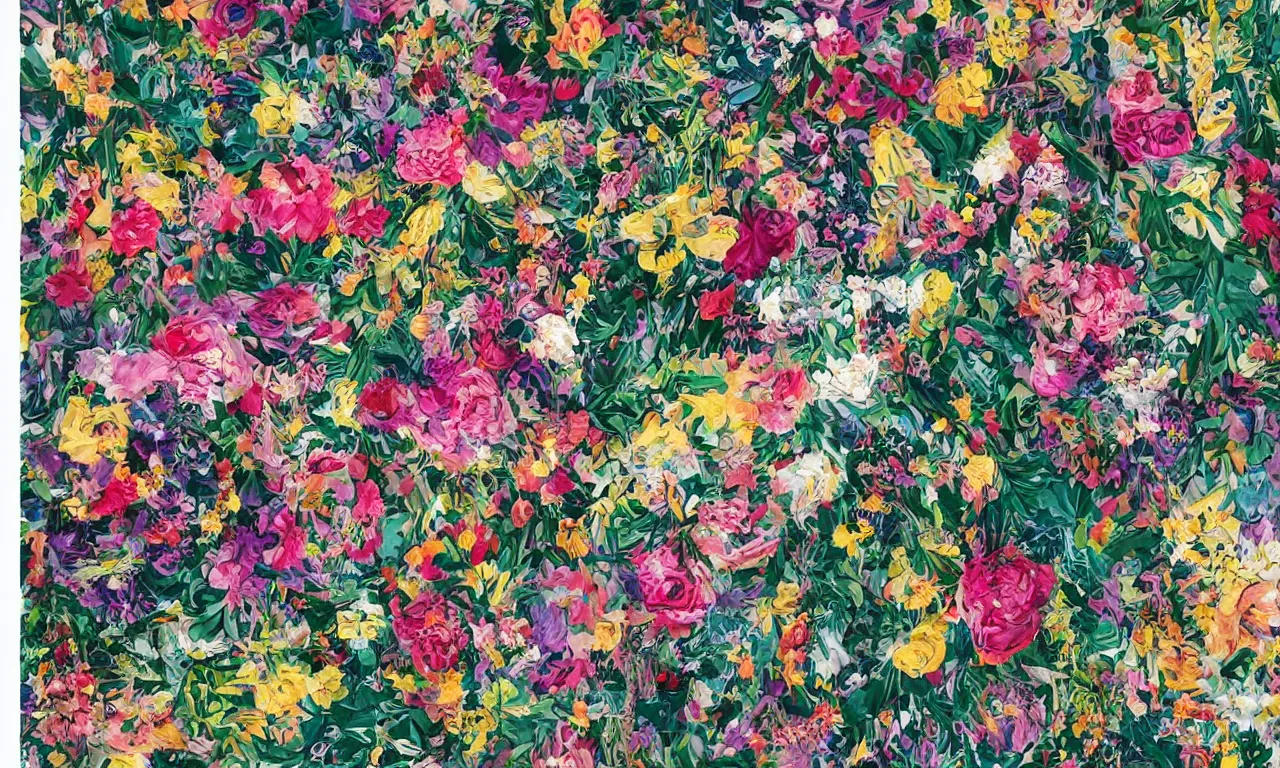 Image similar to extreme floral maximalism