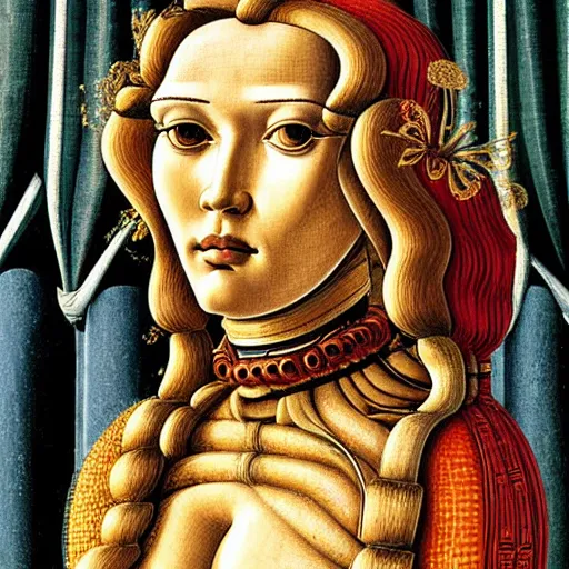 Prompt: c - 3 p 0, elegant portrait by sandro botticelli, detailed, symmetrical, intricate