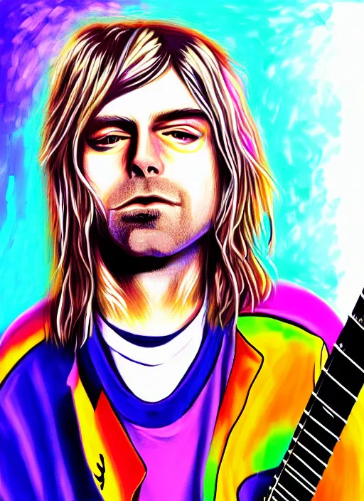 Image similar to kurt cobain singer as a fursona, digital painting, trending on art station.