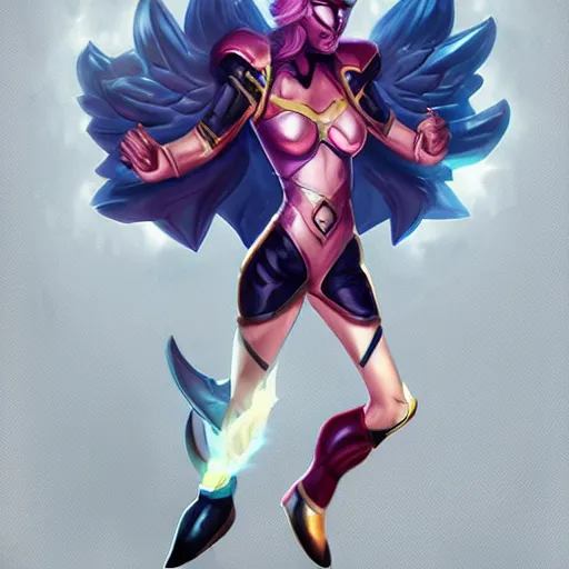 Prompt: Diamond plated superhero, league of legends character art, high detail, trending on artstation