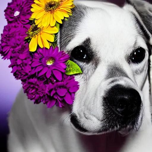 Prompt: flowerpunk dog