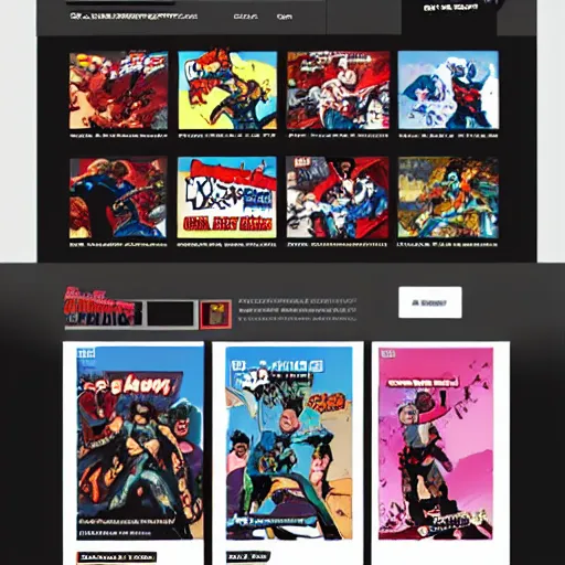 Prompt: a website designed like a comic book