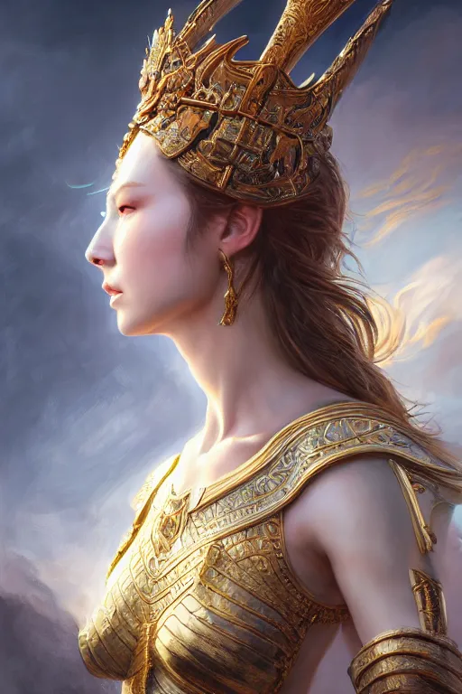 Prompt: a masterpiece ultrarealistic ultradetailed portrait of a very beautiful warrior queen, medium shot, intricate, elegant, by stanley artgerm lau, wlop, rossdraws, james jean, andrei riabovitchev, marc simonetti, light by julie bell, porcelain skin. global illumination, vfx