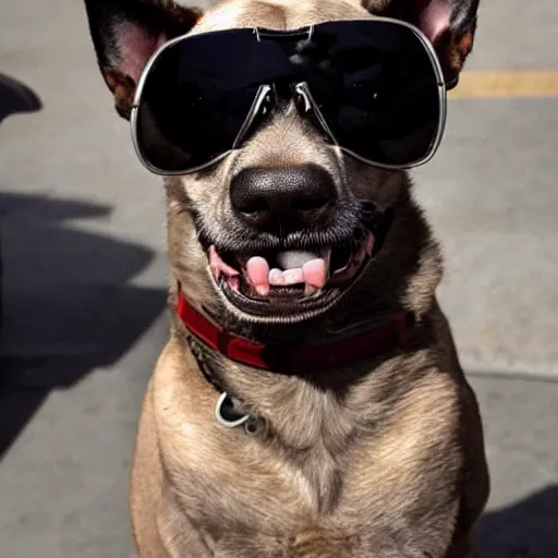 Prompt: badass dog with sunglasses and a blunt