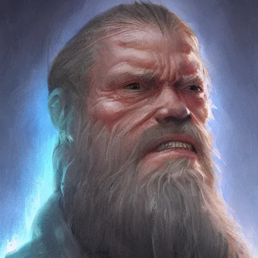 Image similar to portrait of a man by greg rutkowski, old jedi master, he looks like cameron monaghan, beard, wearing a blue jedi robes, star wars expanded universe, he is about 8 0 years old, highly detailed portrait, digital painting, artstation, concept art, smooth, sharp foccus ilustration, artstation hq