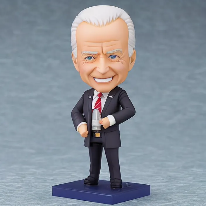 Image similar to an anime nendoroid figurine of Joe Biden, fantasy, figurine , product photo