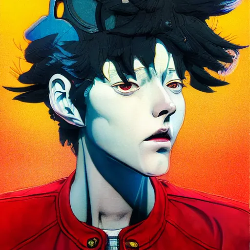 Image similar to prompt : soviet punk portrait soft light painted by james jean and katsuhiro otomo and erik jones, inspired by akira anime, smooth face feature, intricate oil painting, high detail illustration, sharp high detail, manga and anime 1 9 9 9