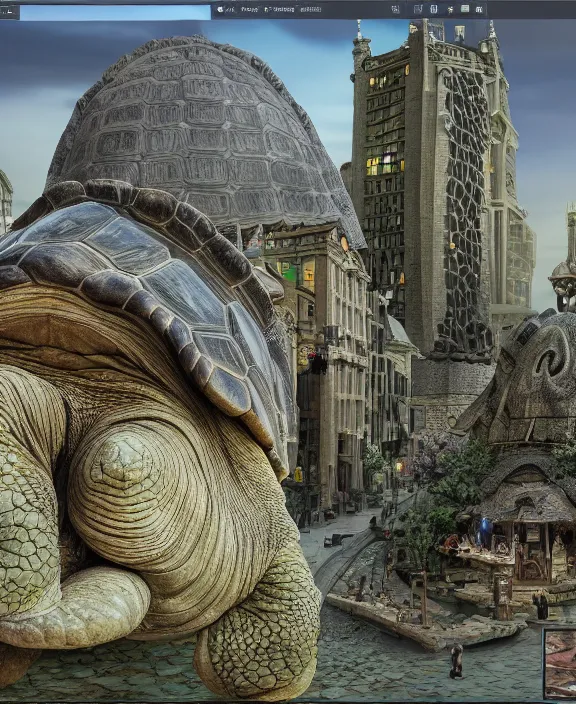 Image similar to city built on a giant tortoise. magic fantasy style. highly detailed 8 k. intricate. lifelike. soft light. nikon d 8 5 0.