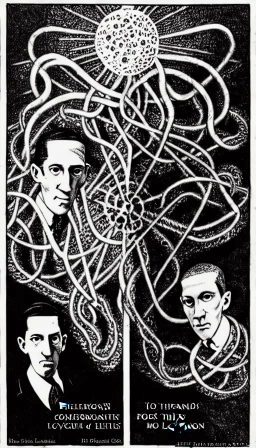 Image similar to the two complementary forces that make up all aspects and phenomena of life, by H.P. Lovecraft