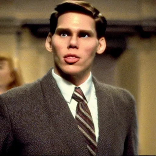 Image similar to Live Action Still of Jerma in Animal House, real life, hyperrealistic, ultra realistic, realistic, highly detailed, epic, HD quality, 8k resolution, body and headshot, film still