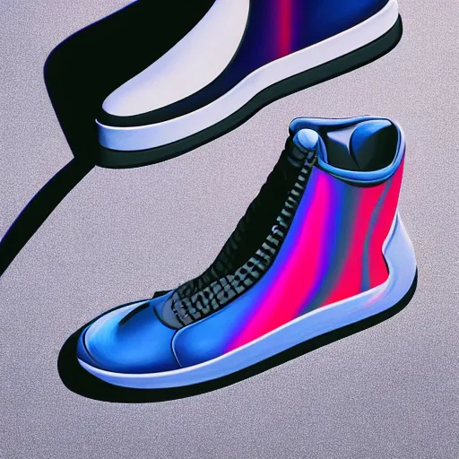 Image similar to photo of futuristic balenciaga and vetements sneakers by felipe pantone and giger and cronenberg, ultra rendered extreme realism and detail, 8 k, highly detailed, realistic, pbr, surreal, hyper realistic, colorful, direct lighting, photorealistic,
