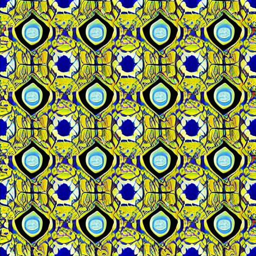 Image similar to pattern art, blue and yellow color scheme