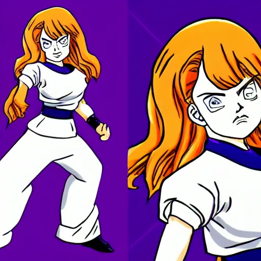 Image similar to emma stone in the style of sailor dbz