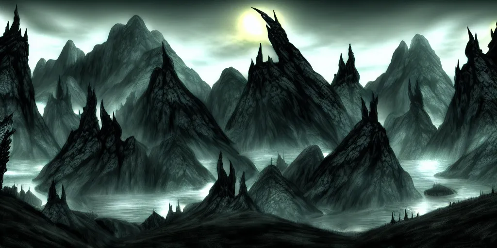 Image similar to a fantasy landscape of skyrim in the style of philipp urlich