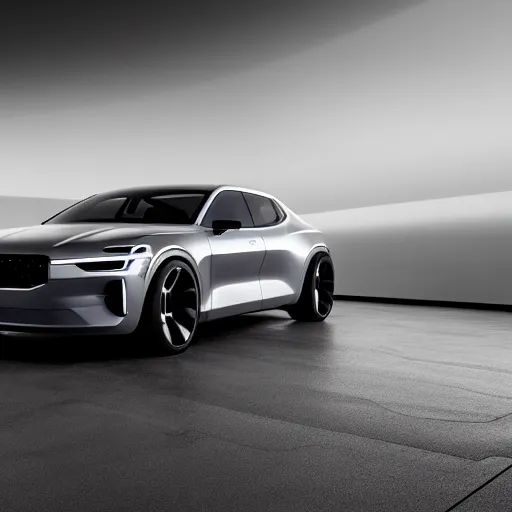 Prompt: new vehicle, wide body, intricate, elegant, highly detailed, smooth, sharp focus, art style from Polestar 1 and Polestar Precept concept