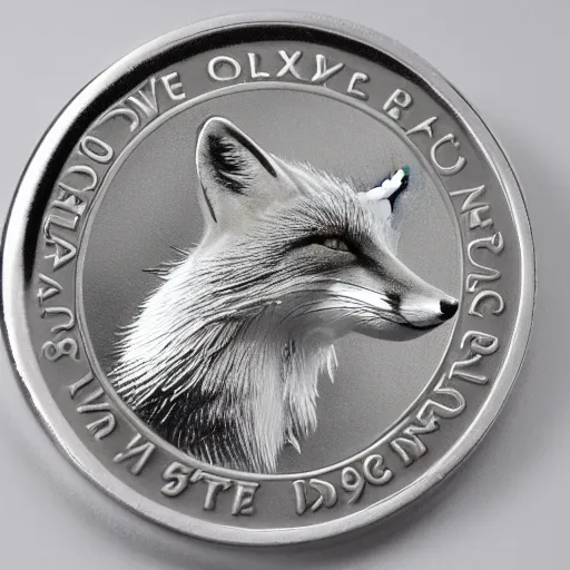 Image similar to a commemorative silver coin depicting a noble fox, today's featured numismatics photography 1 6 k