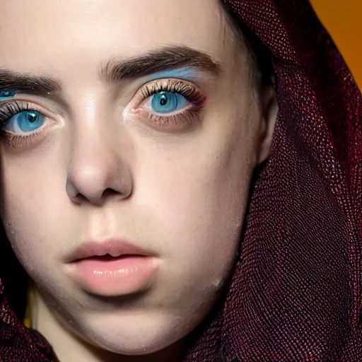Image similar to Billie Eilish's Face, XF IQ4, 50mm, F1.4, studio lighting, professional, 8K, Look at all that detail!, Dolby Vision, UHD