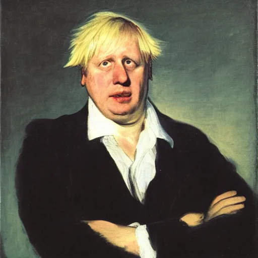 Image similar to portrait of boris johnson by goya