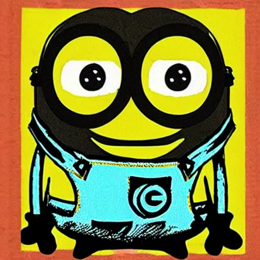 Image similar to minion dibujado estilo andy warhol