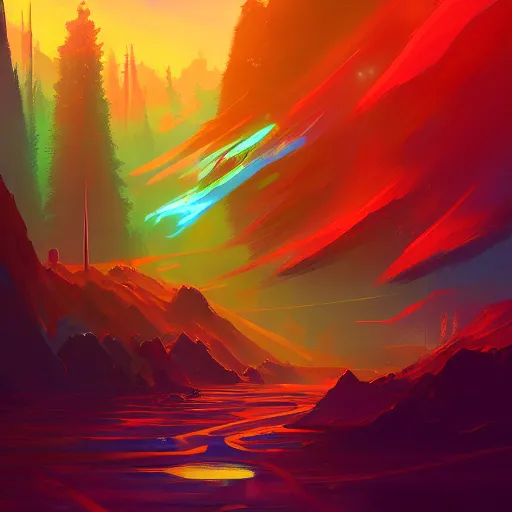 Image similar to a beautiful and vivid and colorful andreas rocha and alena aenami fantasy sci - fi acrylic paint illustration. a warp drive reaching infinite density. trending on artstation