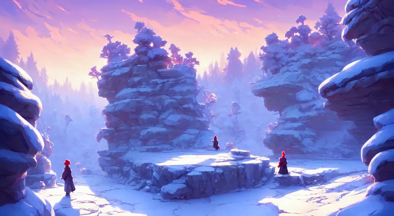 Image similar to beautiful winter landscape, in marble incrusted of legends heartstone official fanart behance hd by Jesper Ejsing, by RHADS, Makoto Shinkai and Lois van baarle, ilya kuvshinov, rossdraws global illumination