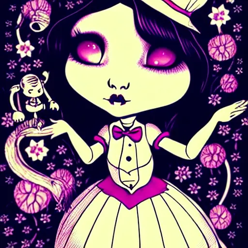 Prompt: alice in wonderland in the style of jasmine becket - griffith