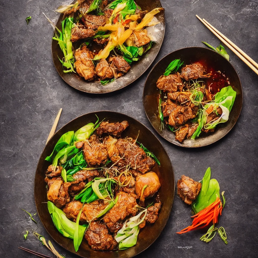 Image similar to the food that will end world hunger, food photography, award - winning, michelin star, highly detailed, instagram, trending, high quality, high resolution asian cuisine, studio lighting,