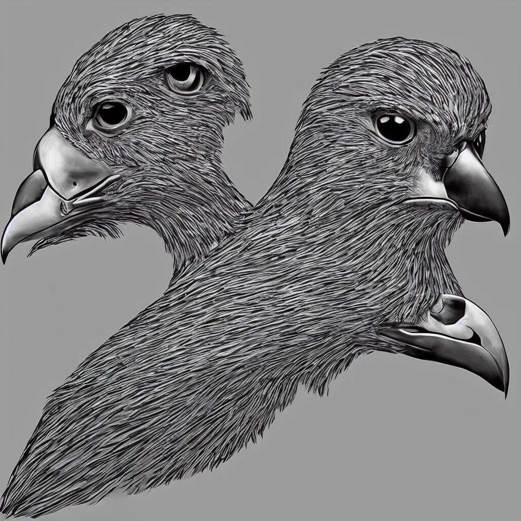 Image similar to Falcon bird face, low polygon effect, 2d