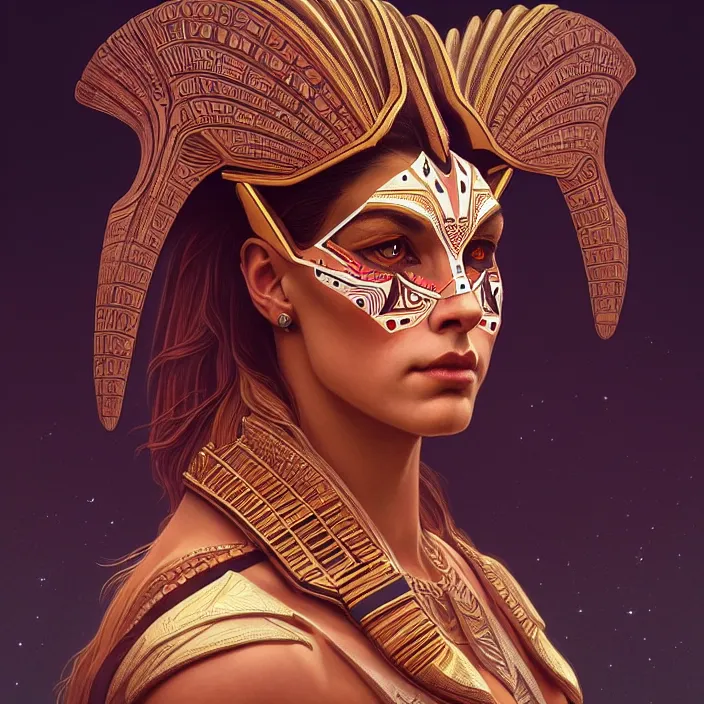 Image similar to symmetry! portrait of a sphinx, face decorated with opera motifs, leds horizon zero dawn machine, intricate, elegant, highly detailed, digital painting, artstation, concept art, smooth, sharp focus, illustration, art by artgerm and greg rutkowski and alphonse mucha, 8 k