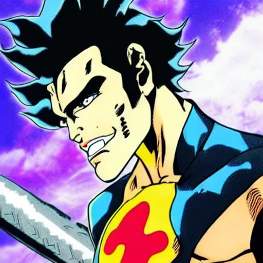 Prompt: Henrt cavill in jojo bizarre adventure