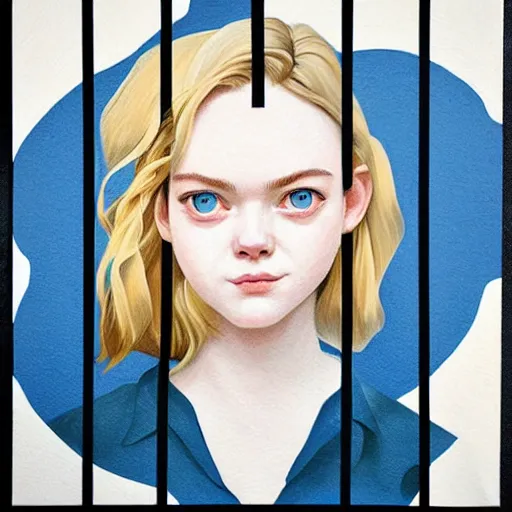 Prompt: Elle Fanning in Santorini picture by Sachin Teng, asymmetrical, dark vibes, Realistic Painting , Organic painting, Matte Painting, geometric shapes, hard edges, graffiti, street art:2 by Sachin Teng:4