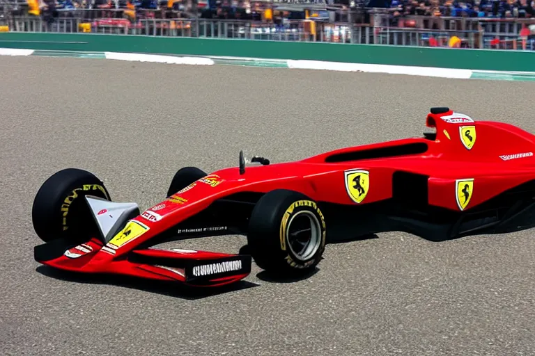 Prompt: a photo of the ferrari f2004 formula one car